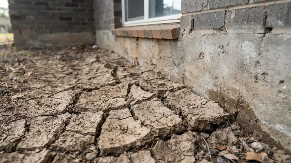 Expansive clay soil cracking