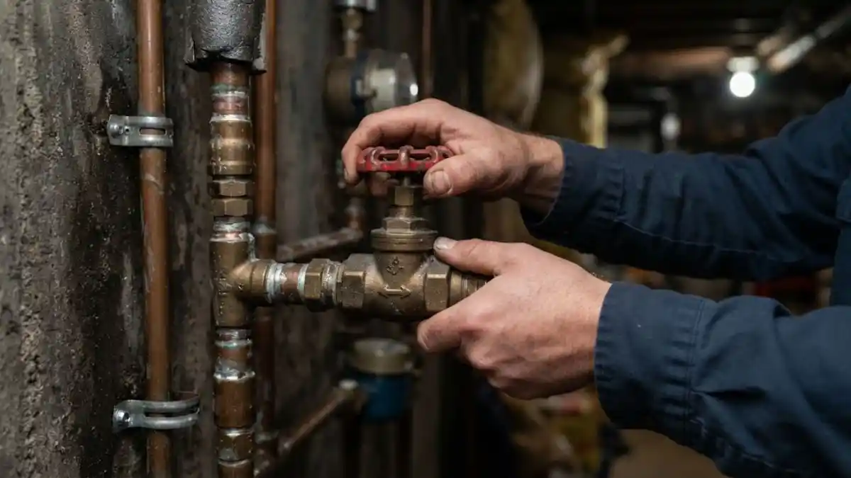 Shutting off the main water valve
