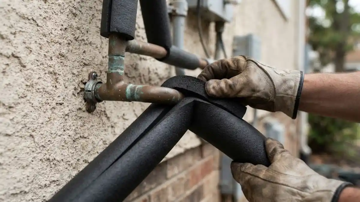 Insulated pipe in a Parker, CO garage