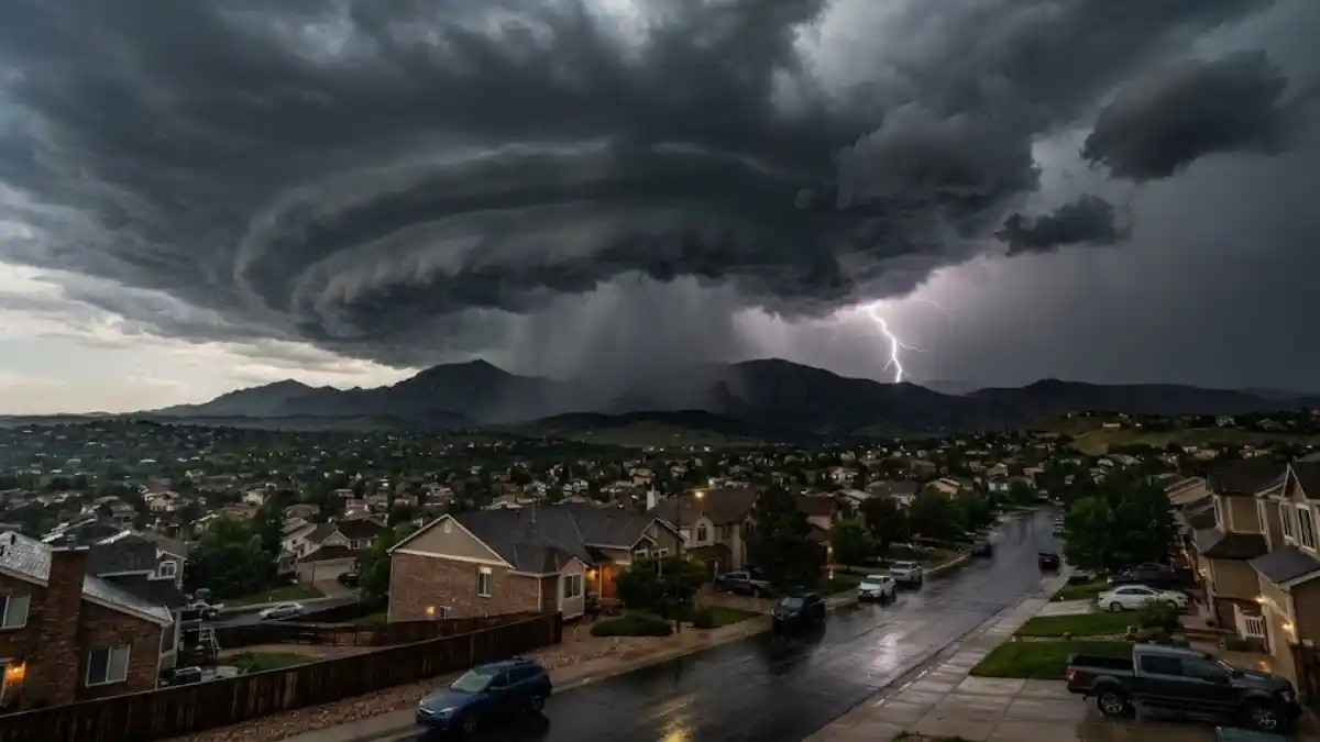 Hail storm over the Palmer Divide corridor near Parker, CO