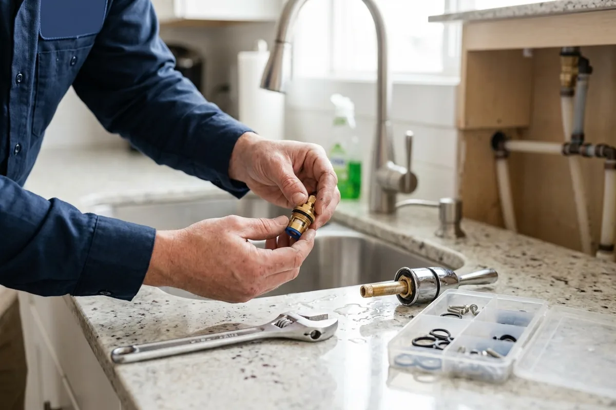 Faucet cartridge repair in a Parker, CO kitchen